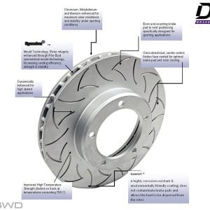 Toyota LandCruiser 80 Series - Delios Slotted Rear Disc Rotors - DLS0786