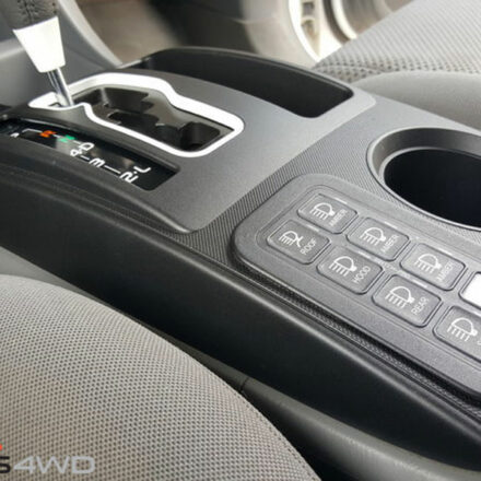 Switch-Pros 8 Switch Panel installed neatly into the console (vertical legend kit is offered as an optional extra)
