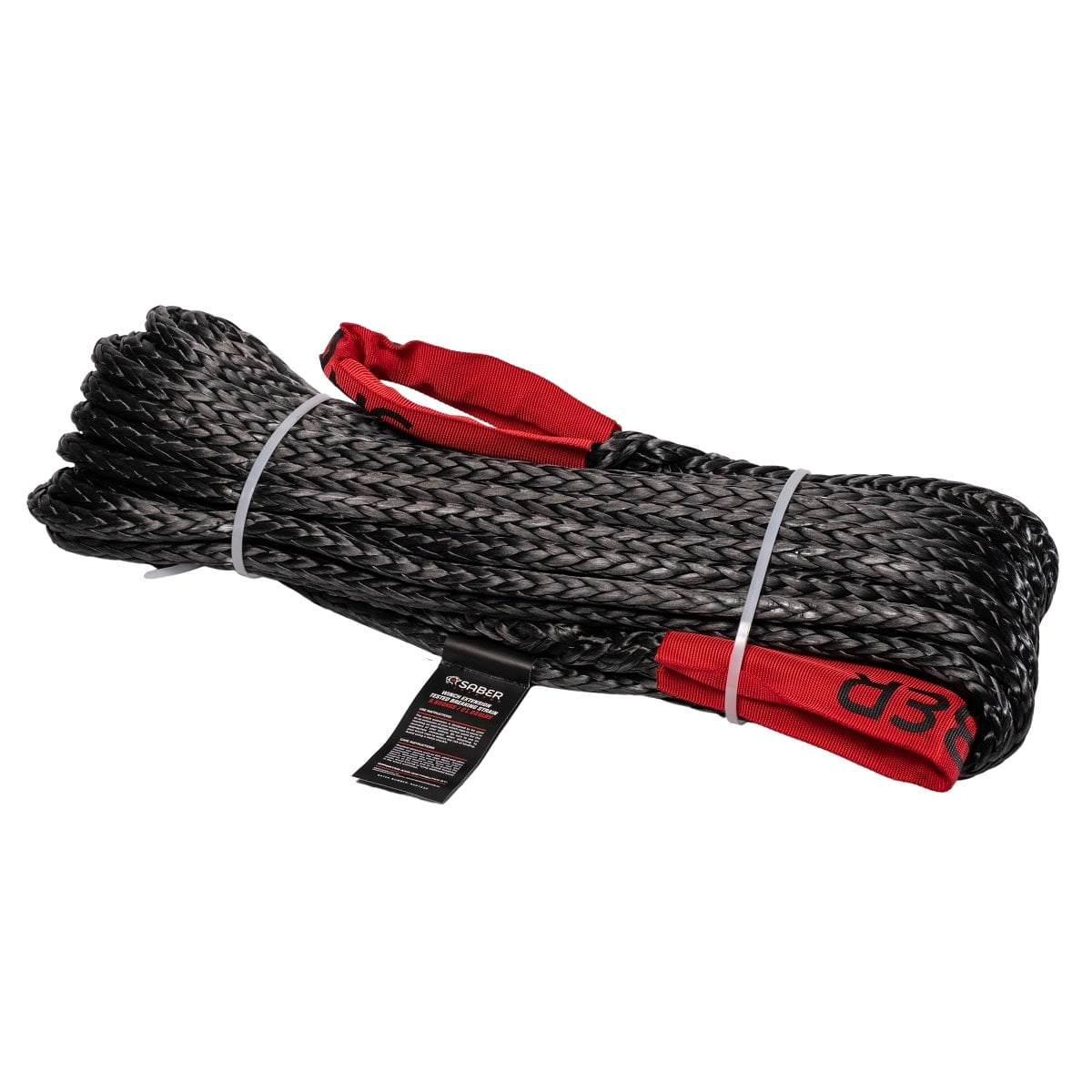 9,500KG Black SaberPro 20M Winch Extension Rope with Red Sheath Eyes_SBR-WERS